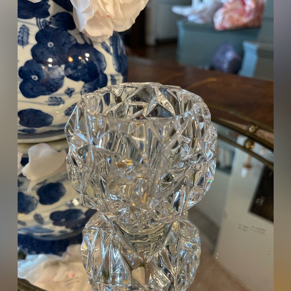 Tiffany &  Co. Crystal Candle Vase Votive - Rock Cut